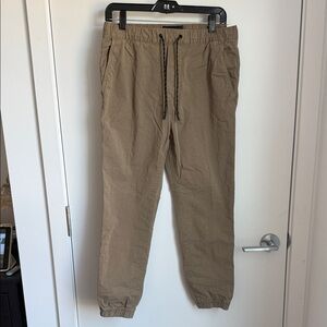 American Eagle Outfitters Men's Khaki Drawstring Joggers